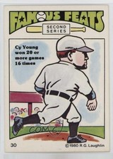 1980 Laughlin Famous Feats Second Series Cy Young #30 HOF 1n13