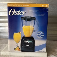 Oster 2001 licuadora negra 8 velocidades modelo 6628 frasco de plástico NUEVO