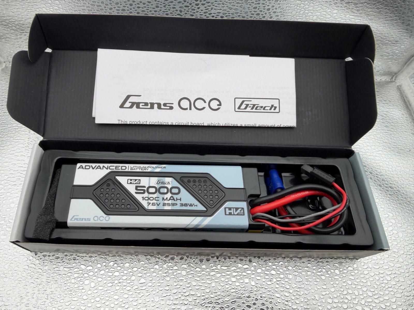 GENS ACE ADVANCED G-TECH 5000mAh 2S 100C 7.6V HARDCASE LIPO BATTERY - [NEW]