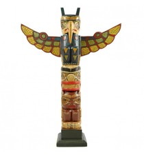 Totem indien multicolore 50cm en bois massif avec