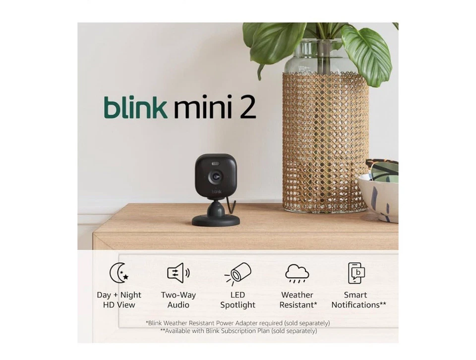Blink Mini 2 (newest model) — Home Security & Pet Camera with HD video, color ni - Image 2 of 4
