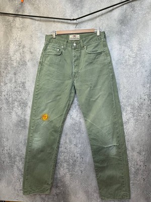 Vintage Levi's 451 Grün Arbeitshose W31 L32 90s USA Made Sun Patch Distressed