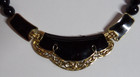 Vintage Black Beads, Black Enamel & Gold Tone 18" Necklace — photo 3