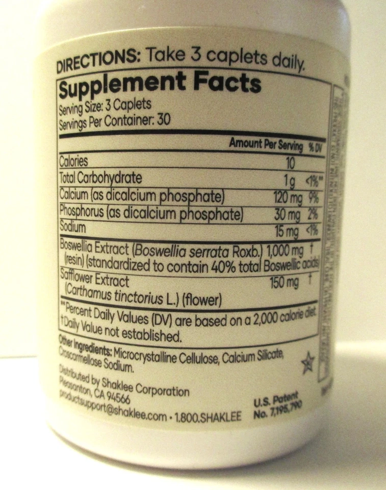 2 Botellas Selladas Shaklee Complejo Alivio del Dolor Boswellia Cártamo + Más Exp 12/25 Foto 3 de 4