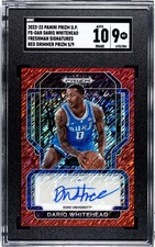 2022 Panini Prizm Draft Dariq Whitehead SGC 9 w/10 Auto Red Shimmer Prizm /9