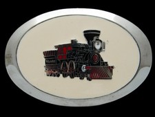 PK15115 NOS VINTAGE 1970s  STEAM ENGINE TRAIN  RAILROAD BELT BUCKLE