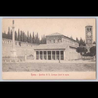 Postcard Basilica di S. Lorenzo fuori le mura Rome Italy Architecture