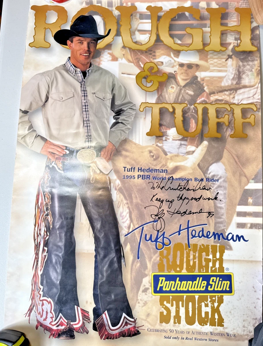 Vintage Tuff Hedeman Bud Light Bull Riding Denim Hat 2001 Signed Western Tuff Hedeman | eBay main image 4
