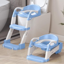2-in-1 Potty Training Seat with Step Stool Ladder   Adjustable Height Potty C...