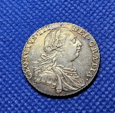 1787 Shilling With Hearts George III British Silver Coin