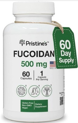 PRISTINE'S Fucoidan 500MG Immunity Supplement Capsules - 60 Day Supply