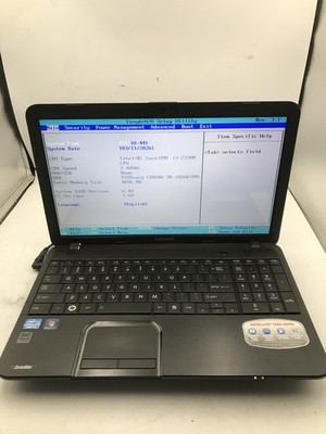 TOSHIBA SATELLITE C855 S5206 - BOOTS TO BIOS - INTEL I3 2370M - NO RAM -READ- BB