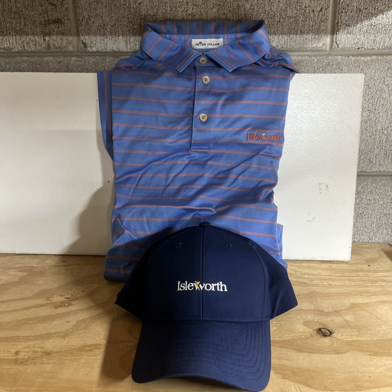 Isleworth Country Club Polo Shirt Lg & Isleworth Hat Signed By Reitef Goosen