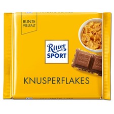 (15,90€/1kg) Ritter Sport Knusperflakes, Schokolade, 100g Tafel