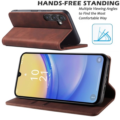 Funda tipo billetera de cuero para Samsung Galaxy A14 4G/5G protector de pantalla de privacidad - Imagen 29 de 34