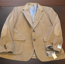 VTG Men  s 42 Tan Corduroy MERVYN'S Cambridge Classics Blazer Elbow Patches NWT