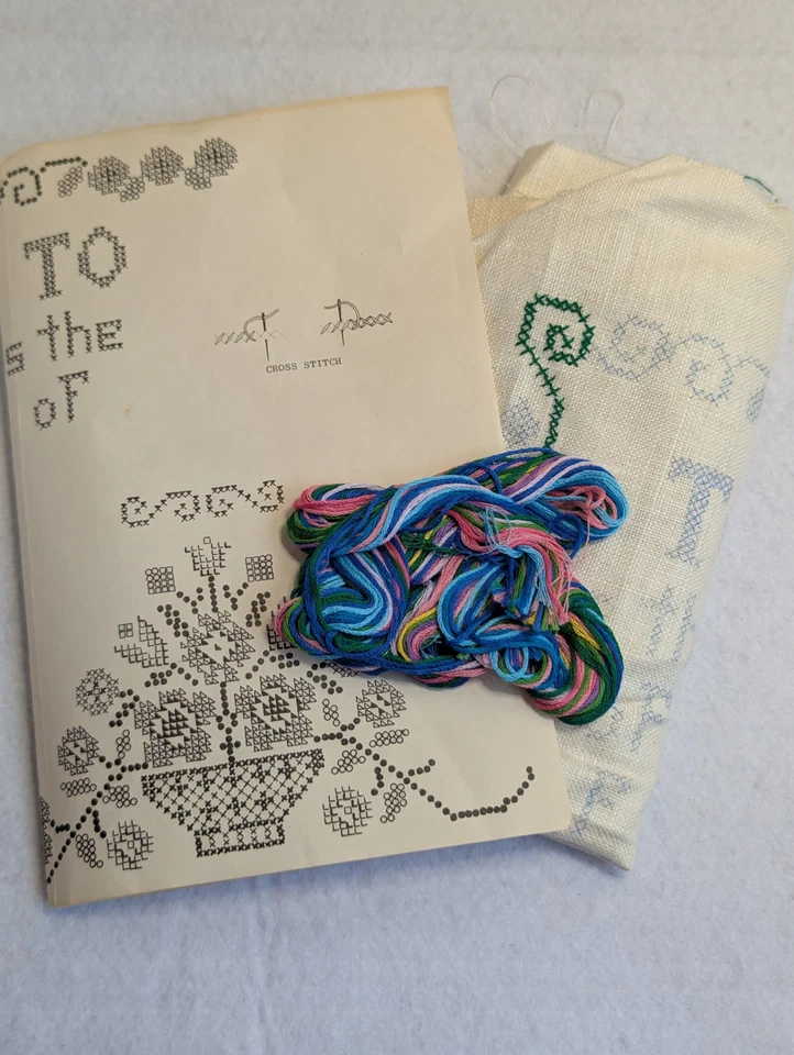 Vintage Bucilla Creative Needlecraft Cross Stitch Sampler TODAY #8402 Floral - Image 2 of 4