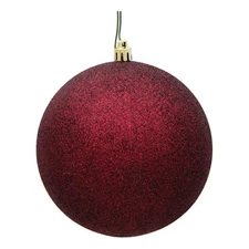 Vickerman 2.75" Plastic Ball Ornaments in Glitter Burgundy Red (Set of 12)