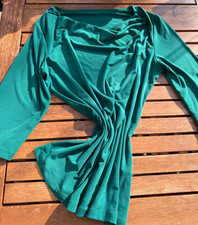 Oberteil Damen Grün Dunkelgrün Wasserfall-Ausschnitt verm. QVC Größe M 3/4 Arm