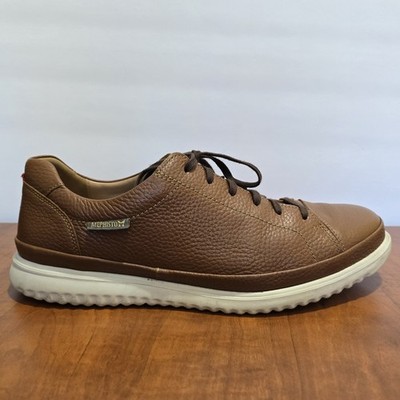 Mephisto Thomas Hazelnut Tumbled Calfskin Leather Low Top Lace Up Sneakers US 11