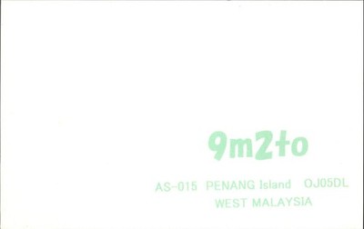 Amateurfunk QSL/QSO 9M2TO G3YEU Penang Island Malaysia 2014 14MHz CW