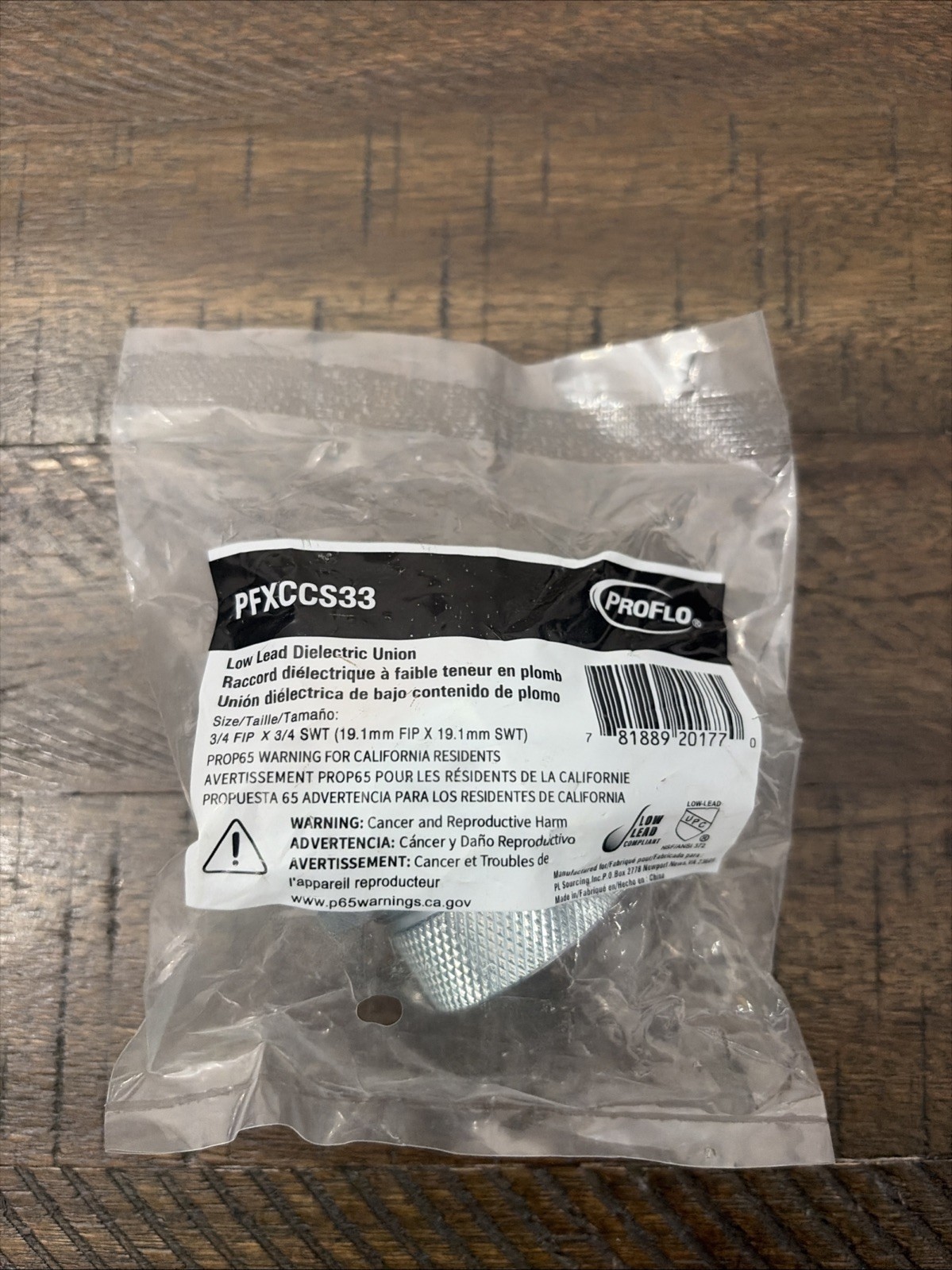 ProFlo Low Lead Dielectric Union 3/4 FIP x 3/4 SWT PFXCCS33