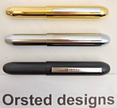 HIGHTIDE PENCO Kugelschreiber Schwarz Silber Gold 0,7 mm Messing FT180 Mine