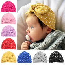 Baby Infant Girl Elastic Turban Polka Dot Kid Hat Hairhead Wrap Beanie Cap