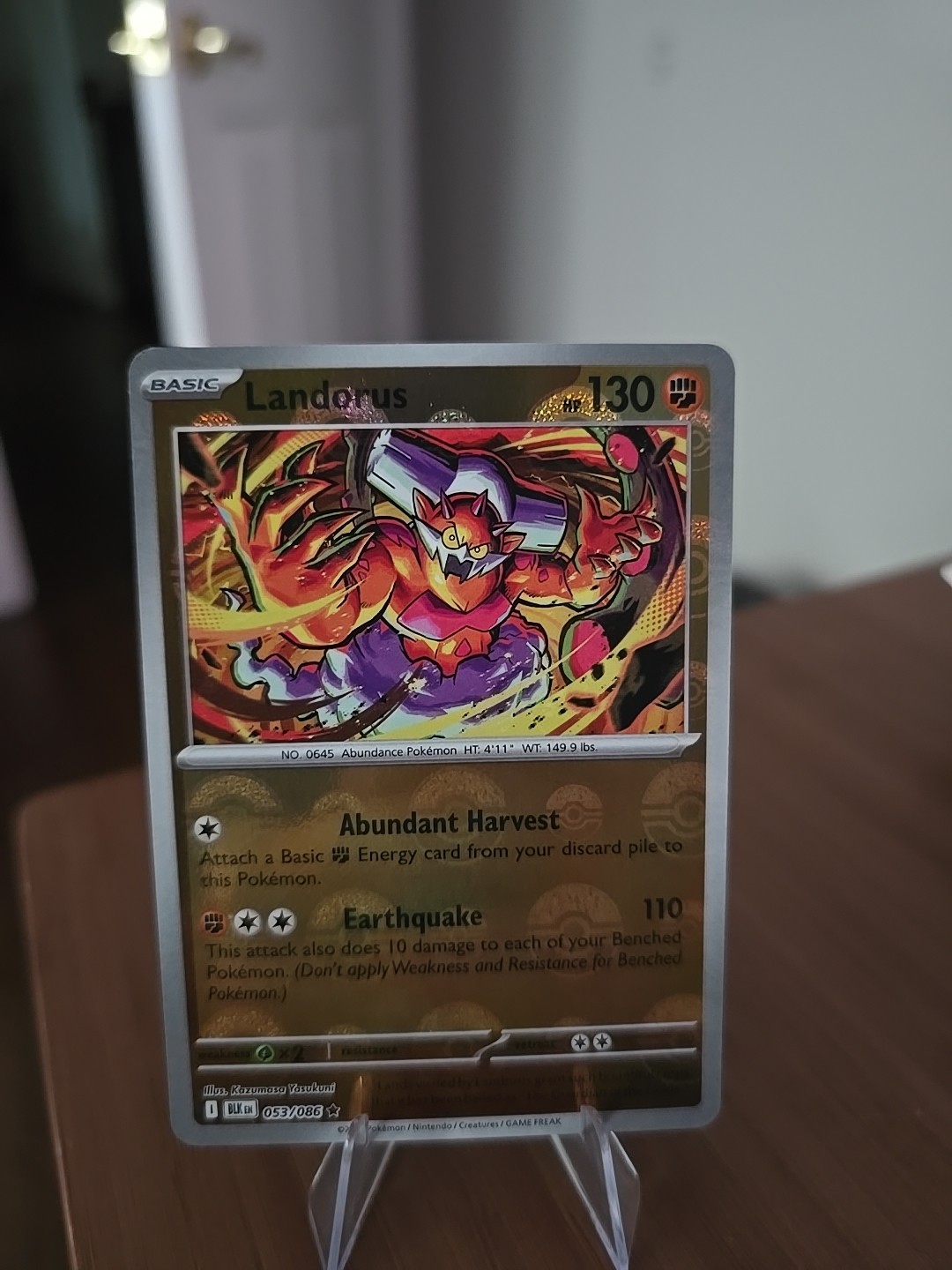 Pokémon TCG Landorus 053/086 Poké Ball Pattern SV10.5: Black Bolt MINT/Near Mint