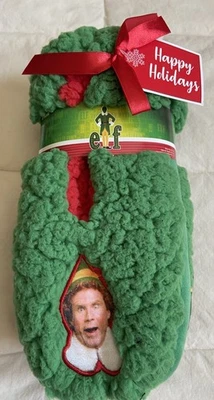 NWT 2 Pkg Elf Will Ferrell Buddy Christmas Movie Slippers Adult Shoe Size 6-12 - Image 1 of 4