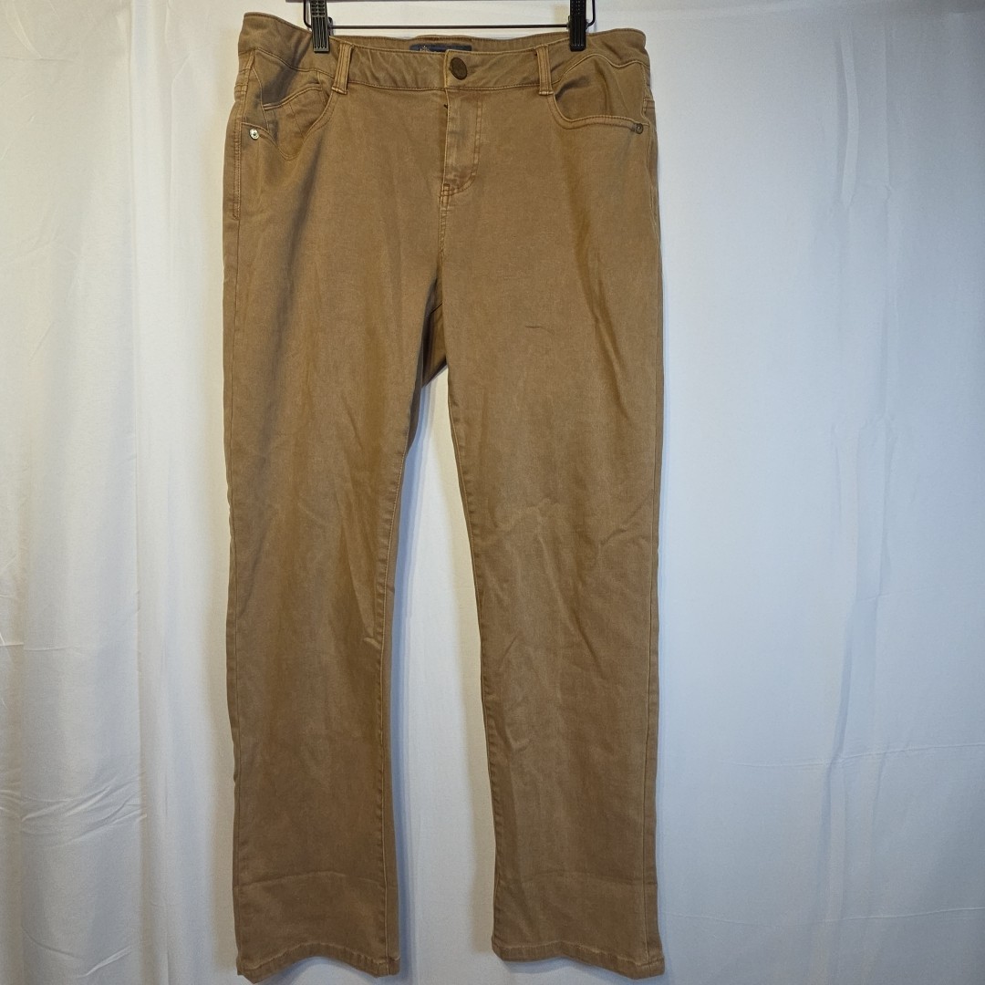 Democracy Women’s Flex-ellent Skinny Jeans Size 10 Tan Stretch Mid Rise