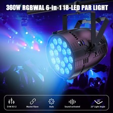 360W PAR Can Stage Lighting 18 LED RGBL DMX Club DJ Disco Party Show Bar Xmas