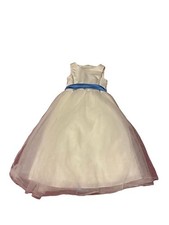 David s Bridal Soft White Flower Girl Dress with Full Tulle Skirt Size 3