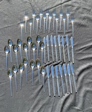 Vintage Rogers Stainless Flatware Korea 46 Pieces
