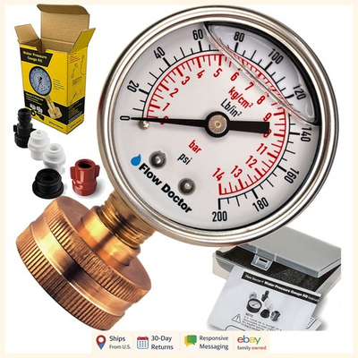 #ad Glycerin Filled Pressure Gauge Kit for Garden Hoses RVs and Irrigation Systems $36.99