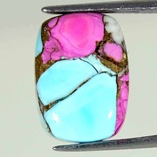 07.60Cts Cotton Candy Pink Copper Turquoise Cushion Cabochon Loose Gemstone