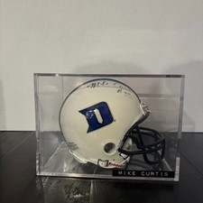 MIKE CURTIS Signed Mini Helmet With COA Duke Blue Devils