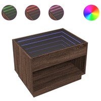 Couchtisch Mit Infinity-Led Braun Eichen-Optik 70X50X50 Cm