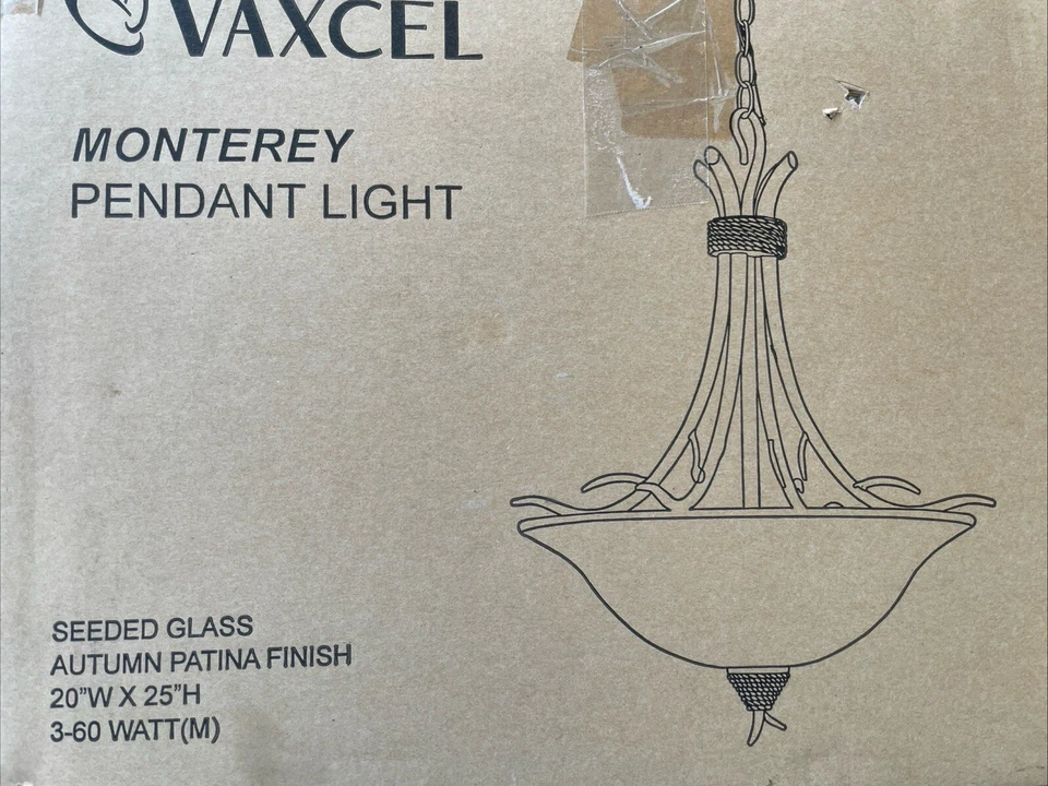 Vaxcel освещения P0064 Monterey 20» чаша подвеска крепление люстра новый в коробке потолок - Изображение 3 из 3
