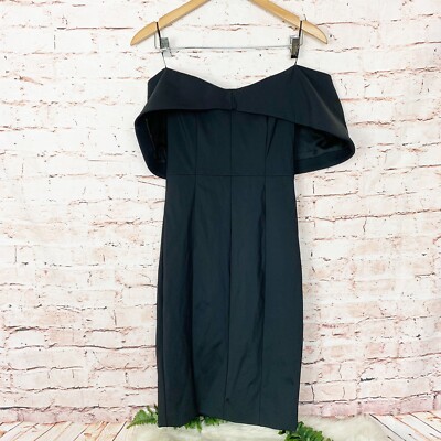 misha off the shoulder dress Misha Collection Black Brooklyn Off Shoulder Dress Womens Size 6