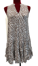 Nine West Leopard Print/Sleeveless/Ruffle Bottom/100% Rayon/Size M