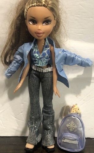 Muñeca Bratz Yasmin 2001 Mochila Cabello y Ojos Marrón con Jirafa Mascota - Imagen 2 de 12