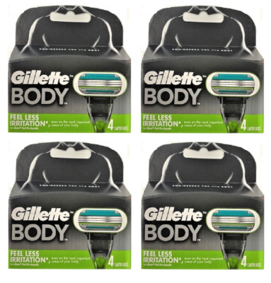 Gillette Body Razor Refill Cartridges, Less Irritation, 16 Cartridges