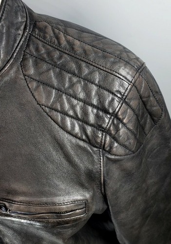 $598 Polo Ralph Lauren Para Hombres PEQUEÑA CHAQUETA de Cuero de Cordero Café Corredor ABRIGO DE MOTOCICLISTA NUEVO CON ETIQUETAS - Imagen 5 de 12