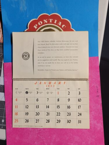 Mint Condition NOS 1953 Foster Pontiac Cadillac Sheldon Iowa Calendar Embossed - Picture 5 of 9