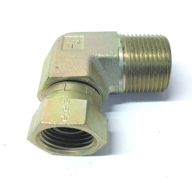 Parker 90 Degree Swivel Elbow 250788 (3/4"NPTF x 1/2 NPSM) NOS eBay