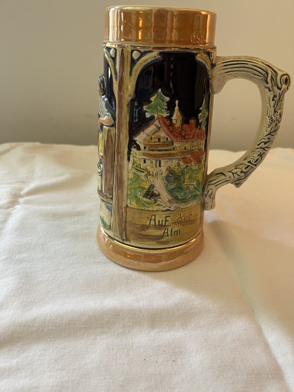 Vintage German Auf Der Alm Beer Stein