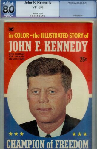 JOHN F. KENNEDY #NN- PGX 8.0- VERY FINE COPY- 1964 ILLUSTRATED PHOTO CVRS - Afbeelding 1 van 1