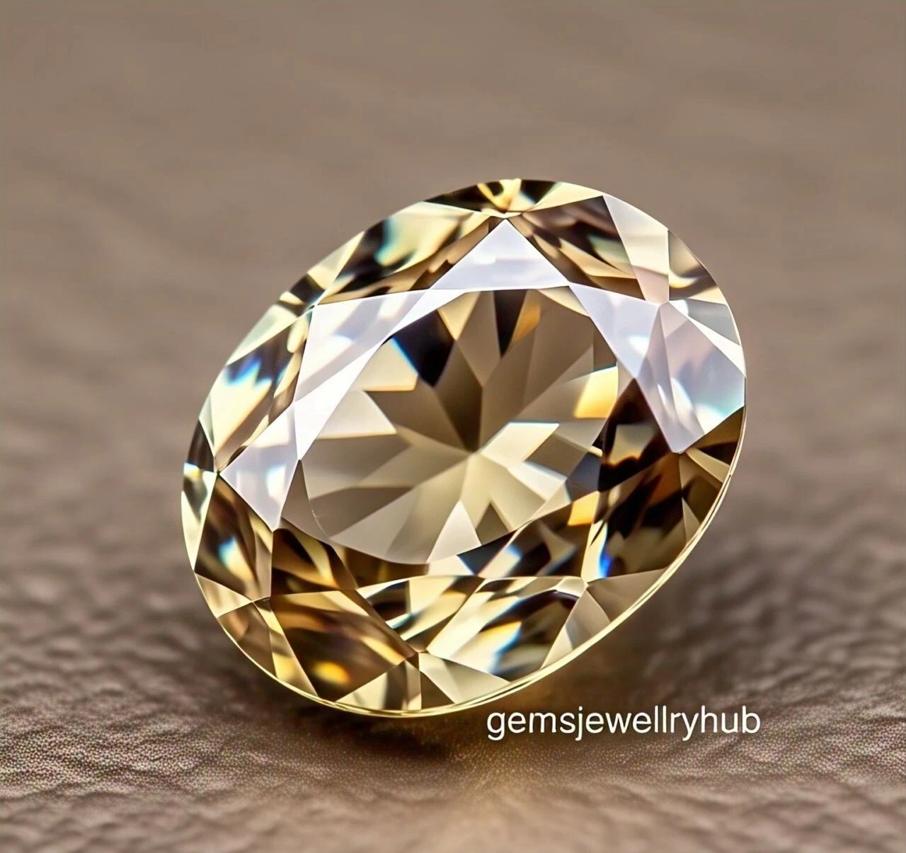2CT Champagne Oval Diamond