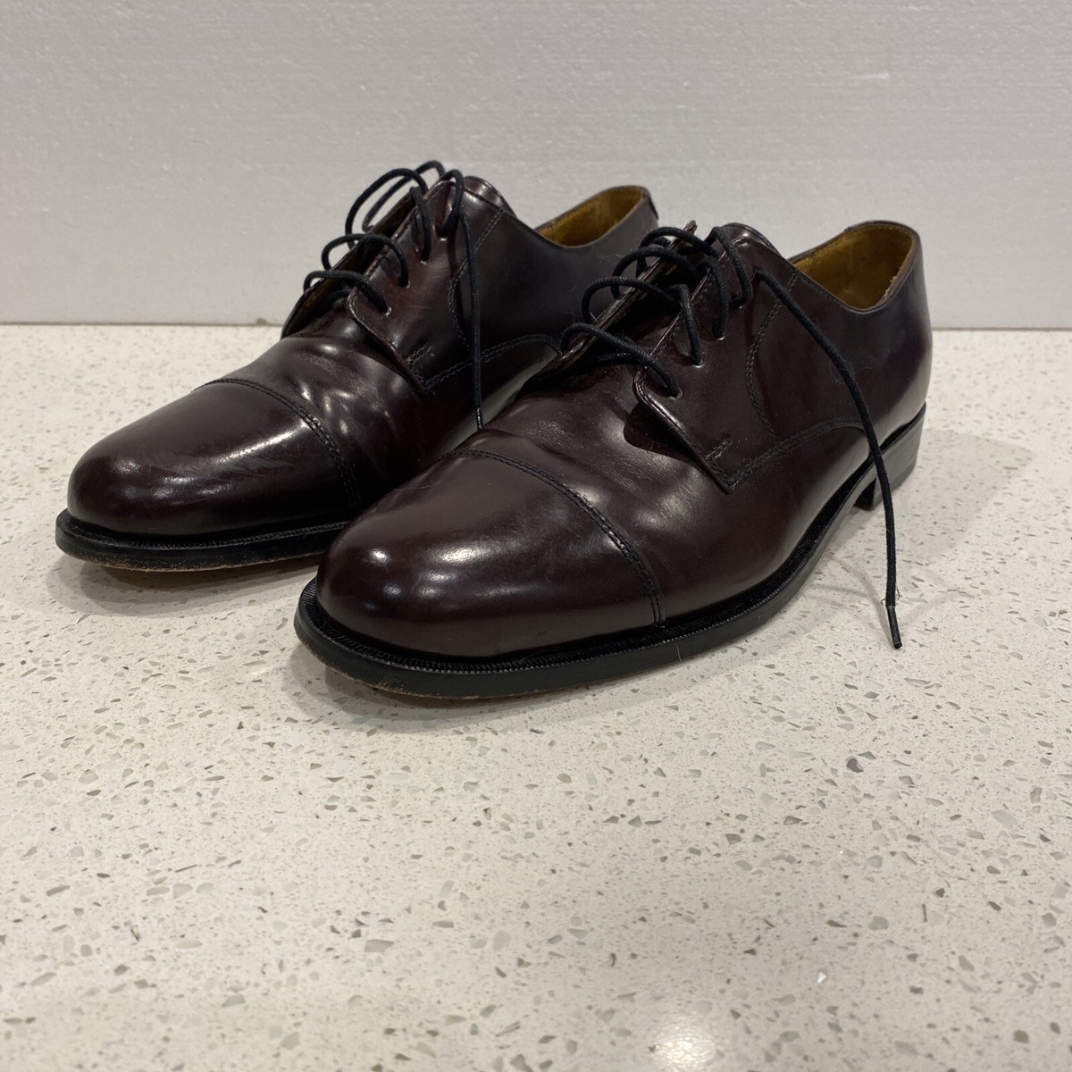 Vintage Cole Haan Burgundy Leather Cap Toe Size 10D CO2702 